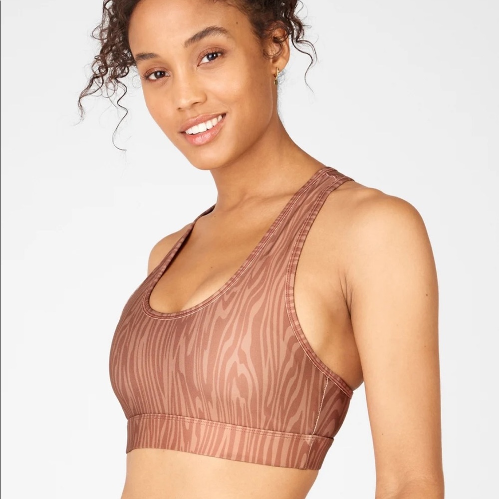 NWT Fabletics Sage Printed Medium Impact Sports Bra